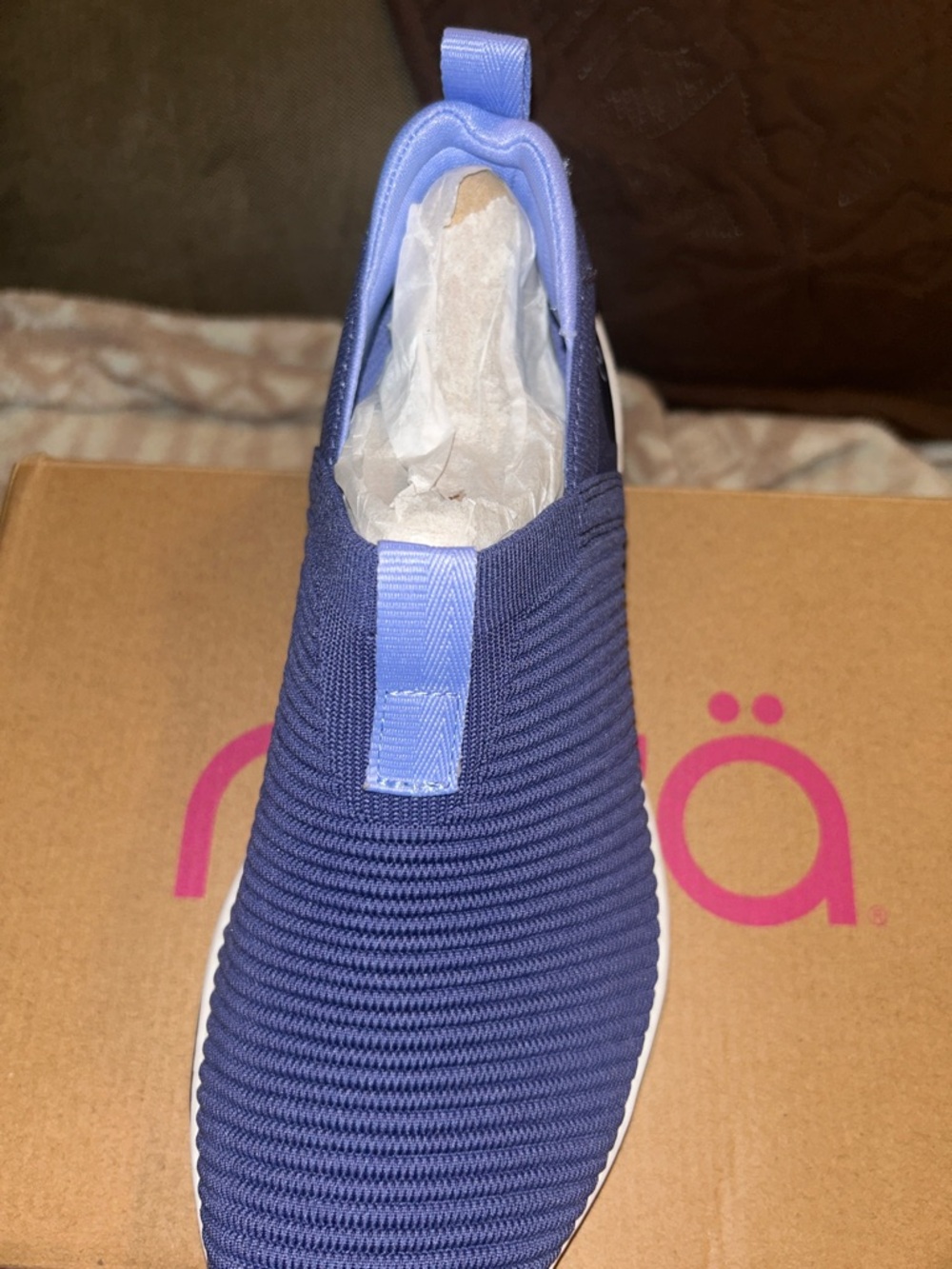 Ryka Navy and Light Blue Slip-On Knit Sneaker